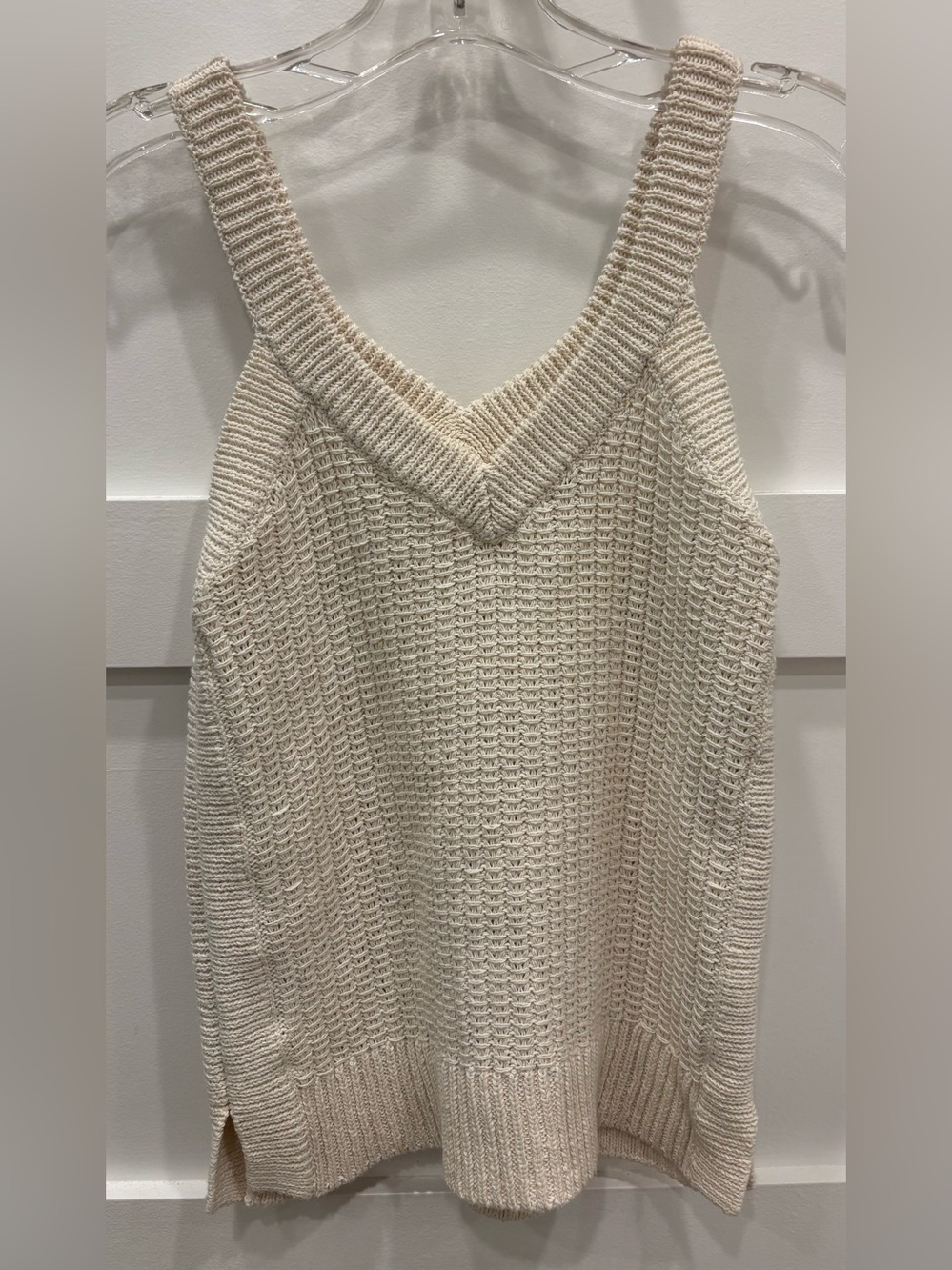 Madewell Cream Chunky Knit V-Neck Tank